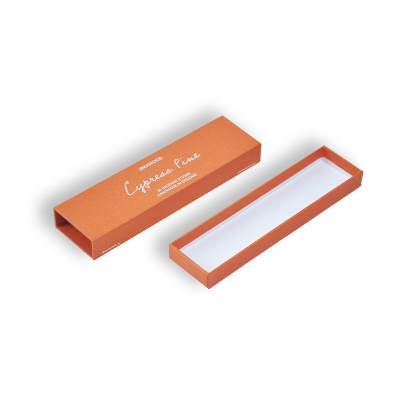Wholesale Custom Orange Drawer Box with Silver Foil Stamping
