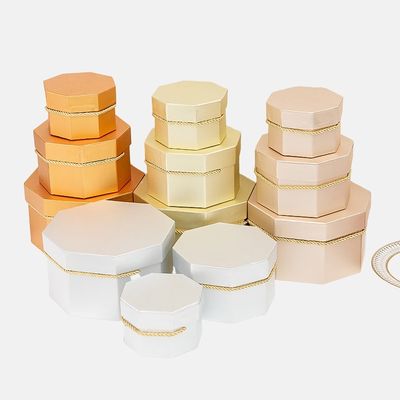 Wholesale Multicolor Gold Card Octagonal Rigid Boxes