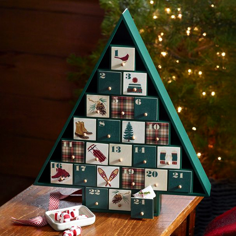 Custom Christmas Pull-out 24-day Advent Calendar Box Supplier