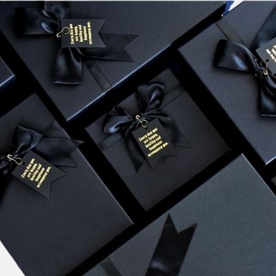 Black Two Piece Gift Box with Ribbon Bow