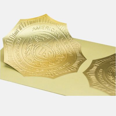 Custom Matte Gold Embossed Sticker Wholesale