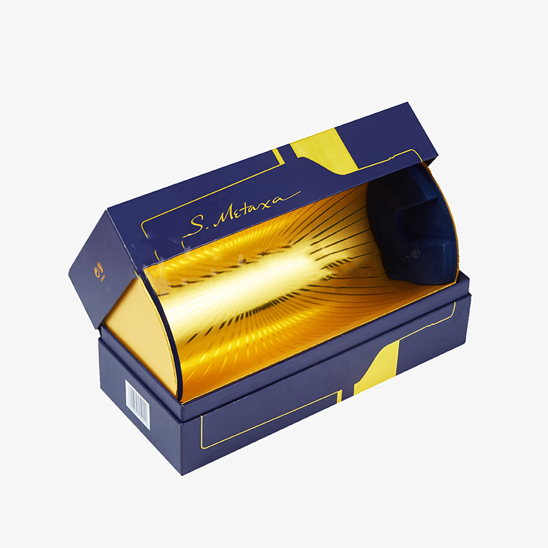 Gold Foil Liquor Hinged Box with Insert