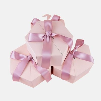 Hexagonal Gift Box with Ribbon