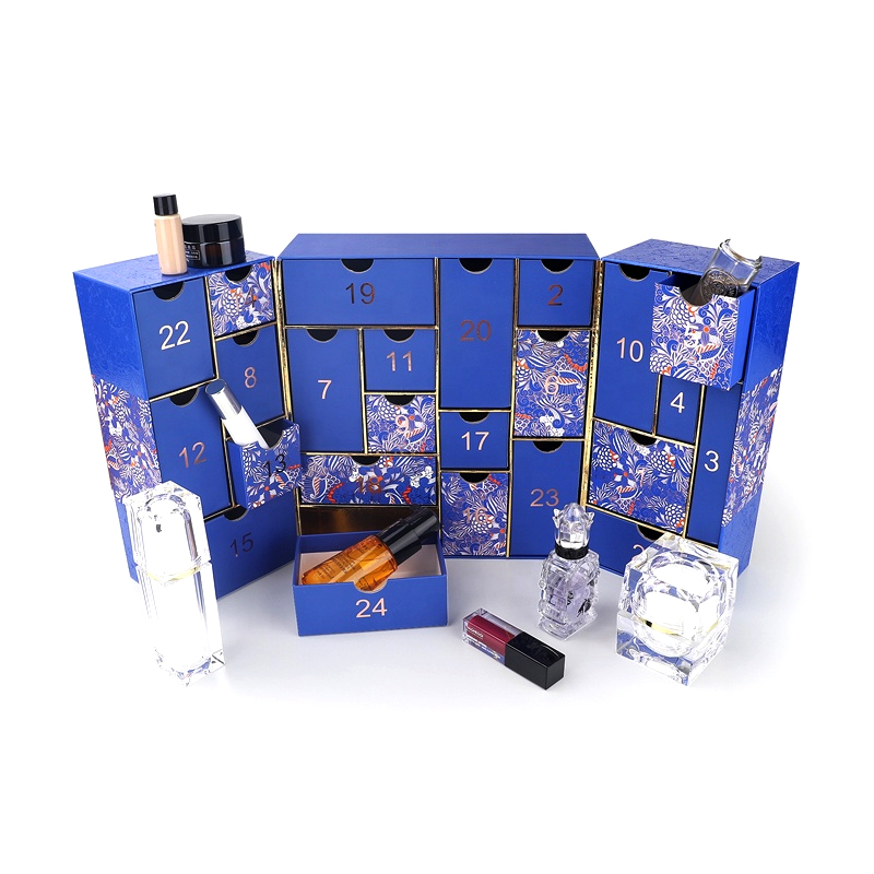 Custom Blue Christmas Advent 24 Calendar Box