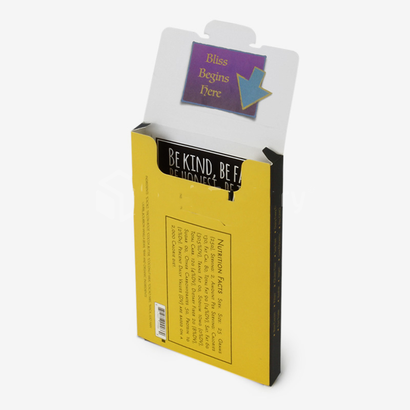 Thin Chocolate Yellow Printed Box with Back Closure