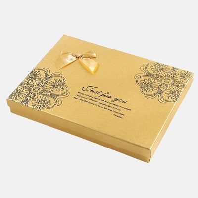 Custom Gold Art Paper Chocolate Gift Boxes Wholesale