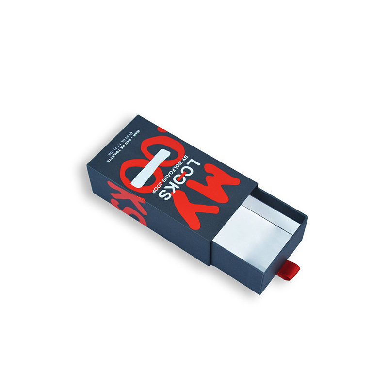Custom Spot UV Drawer Boxes with Ribbon Handle Supplier