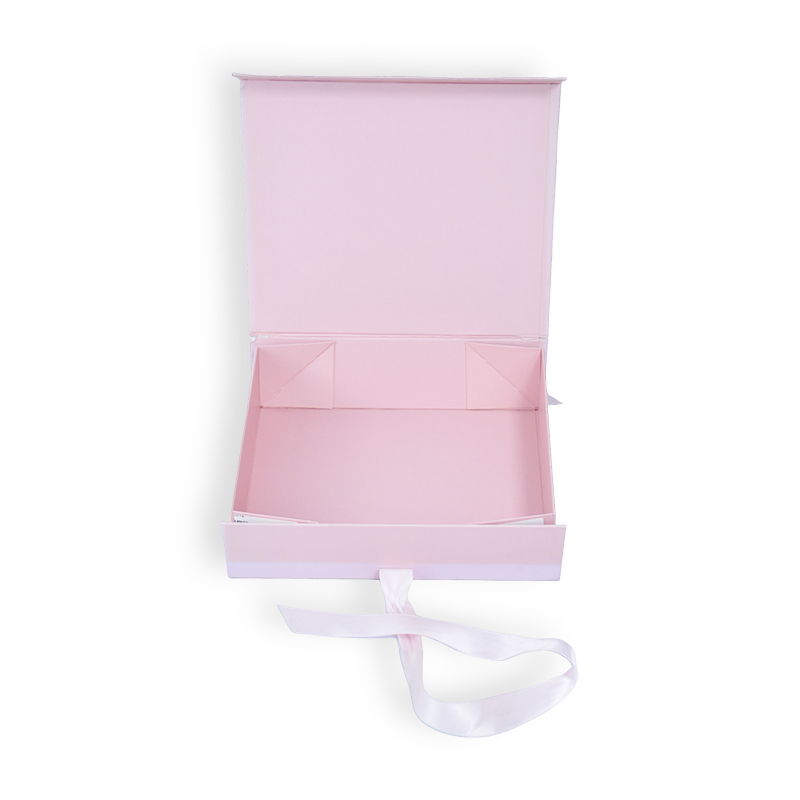 Custom Magnetic Folding Gift Box with Ribbon Pull