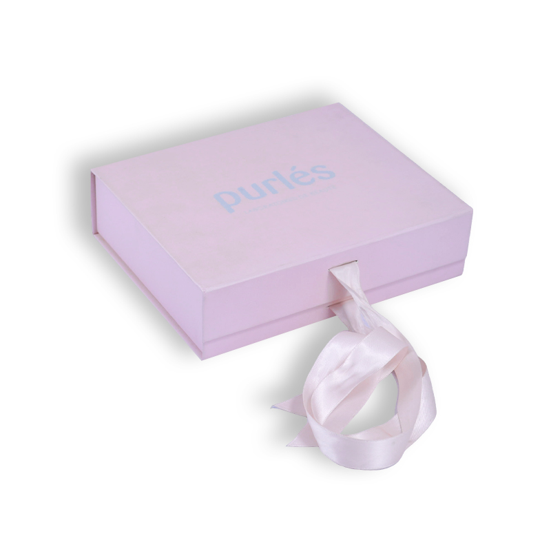 Custom Magnetic Folding Gift Box with Ribbon Pull