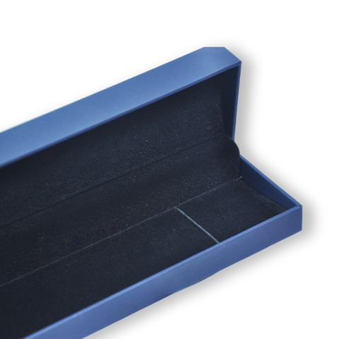 Premium Navy Blue Rigid Hinged Jewelry Gift Box